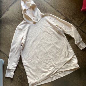 Tek Gear Dry Tek Womens Heather Cream Hoodie Sweatshirt Longer Length